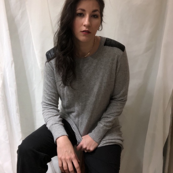 Asos gray Angora sweater dress/tunic w/ leather - Picture 7 of 8